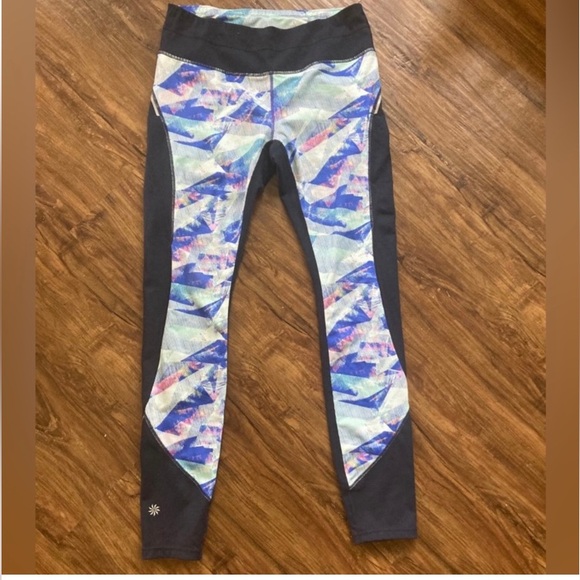 Athleta Pants - Athleta Blue and Black Performance Leggings Size Medium